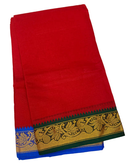 Red Colour Cotton Dhoti 9X5