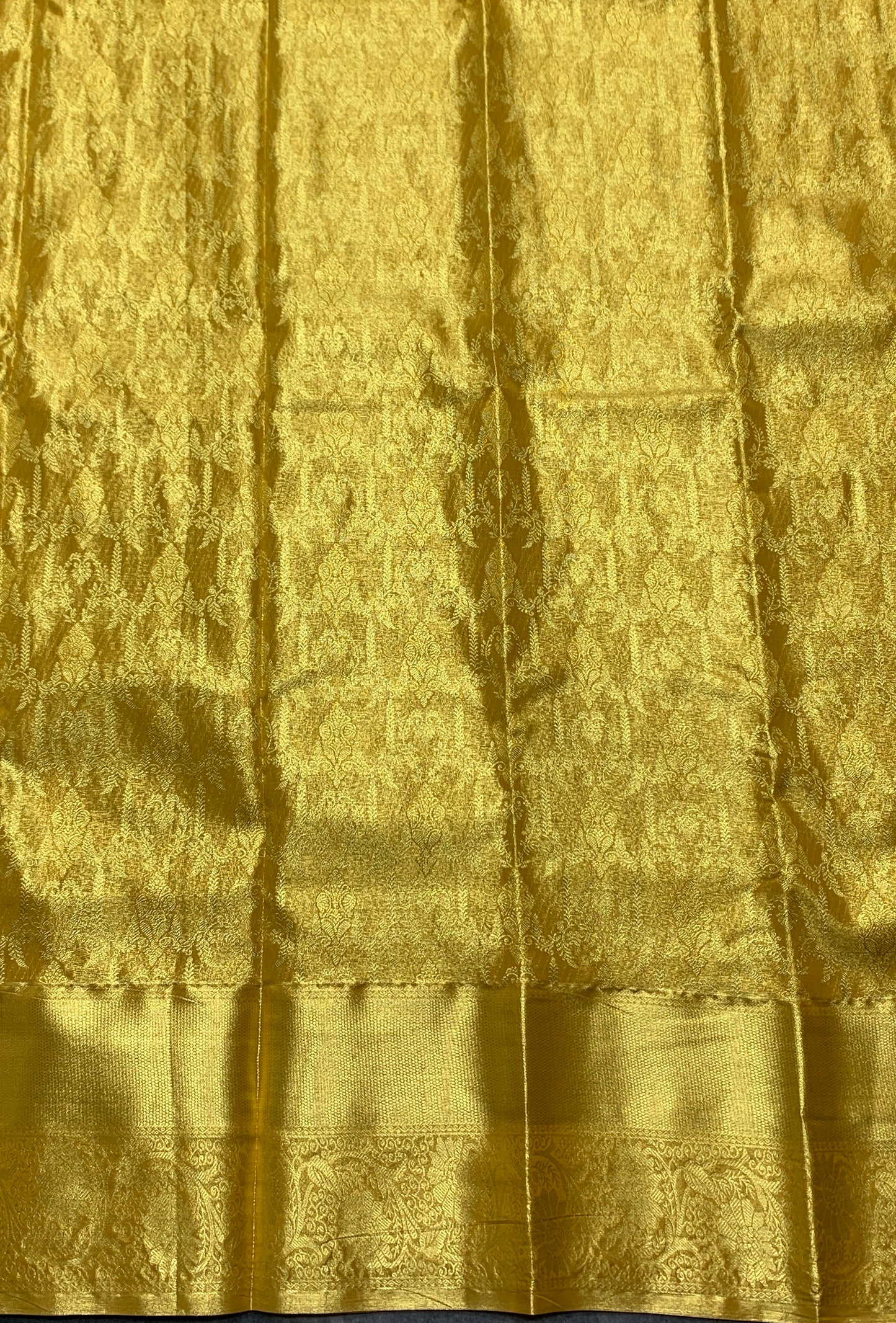 Fancy Tissue Saree Golden Colour with Self Colour Border