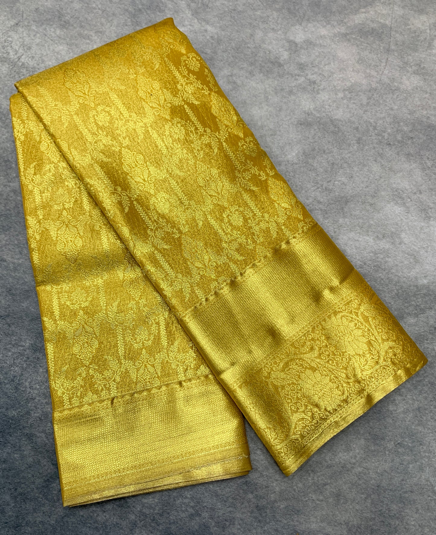 Fancy Tissue Saree Golden Colour with Self Colour Border