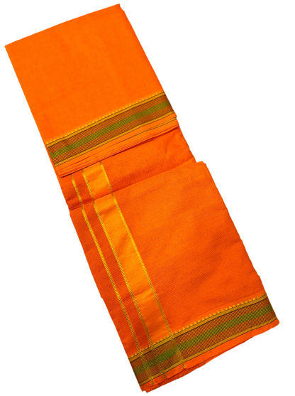 9X5 Cotton Orange with Red & Green Border