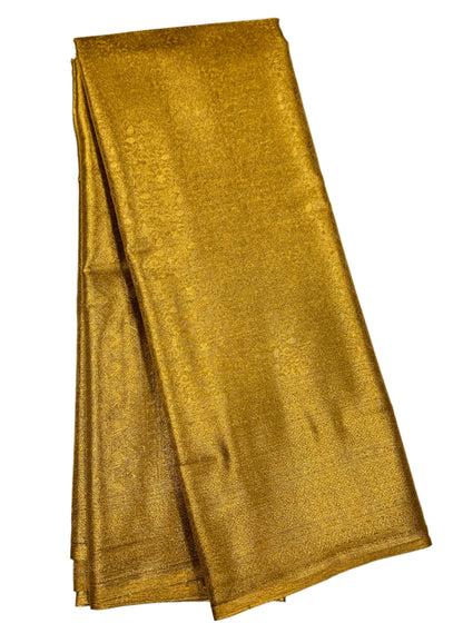 Golden Colour Soft Kanchi Tissue Pattu Saree with Self Border