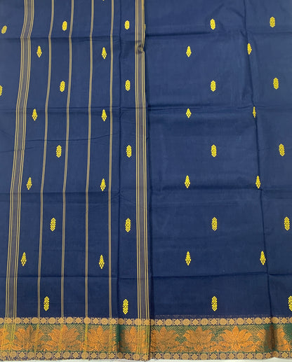 Chettinad cotton Saree Navy Blue