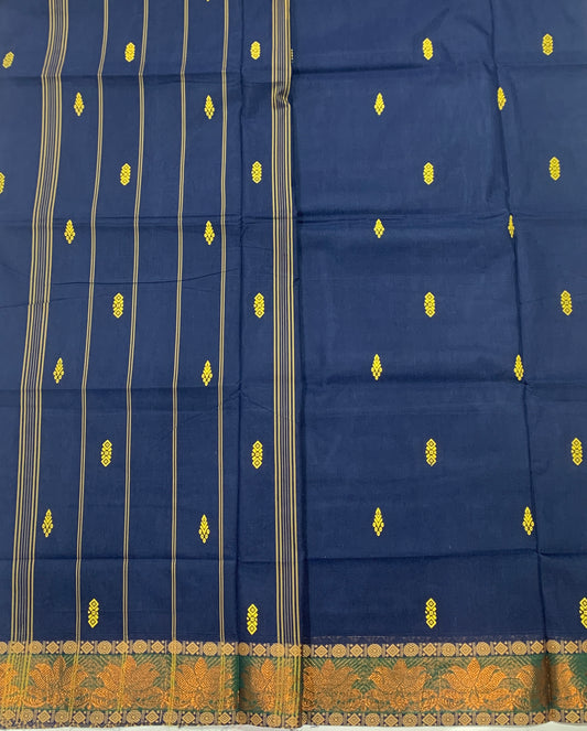 Chettinad cotton Saree Navy Blue