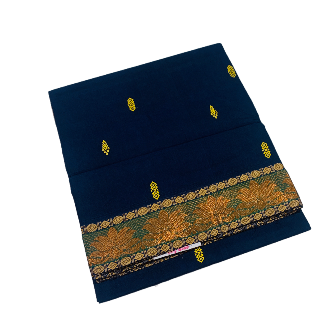 Chettinad cotton Saree Navy Blue