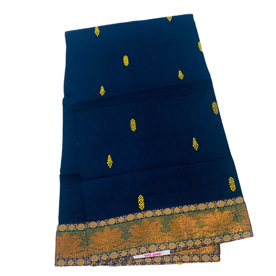 Chettinad cotton Saree Navy Blue