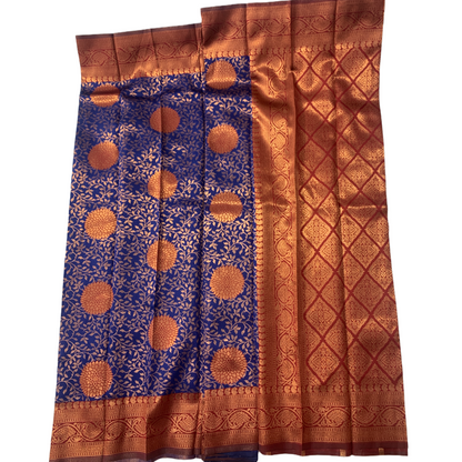 Art Silk Saree Blue Colour