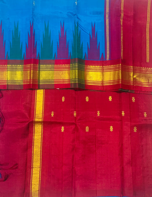 Pure Kanchipuram Silk Sky Blue Colour