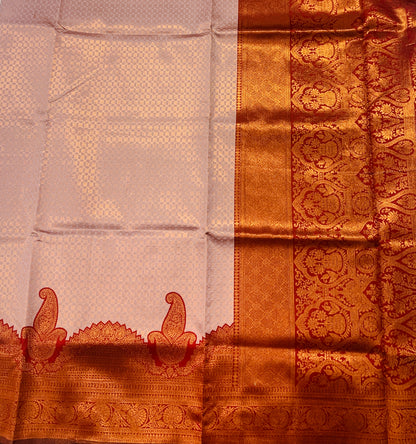 Baby Pink shade saree with Maroon Border