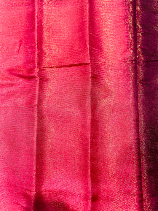 Baby Pink shade kuberra pattu with Brown Pallu