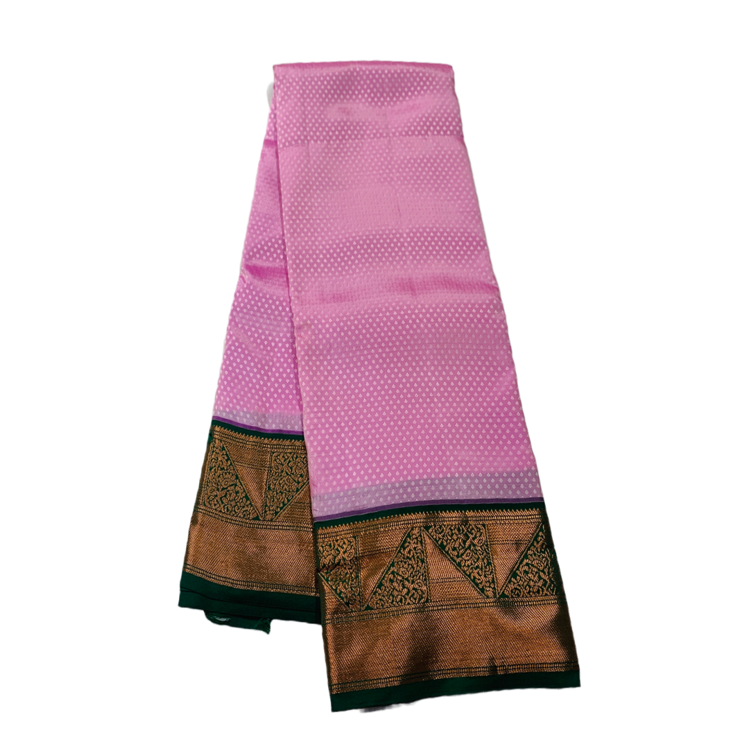 Semi Silk Saree Baby Pink Colour