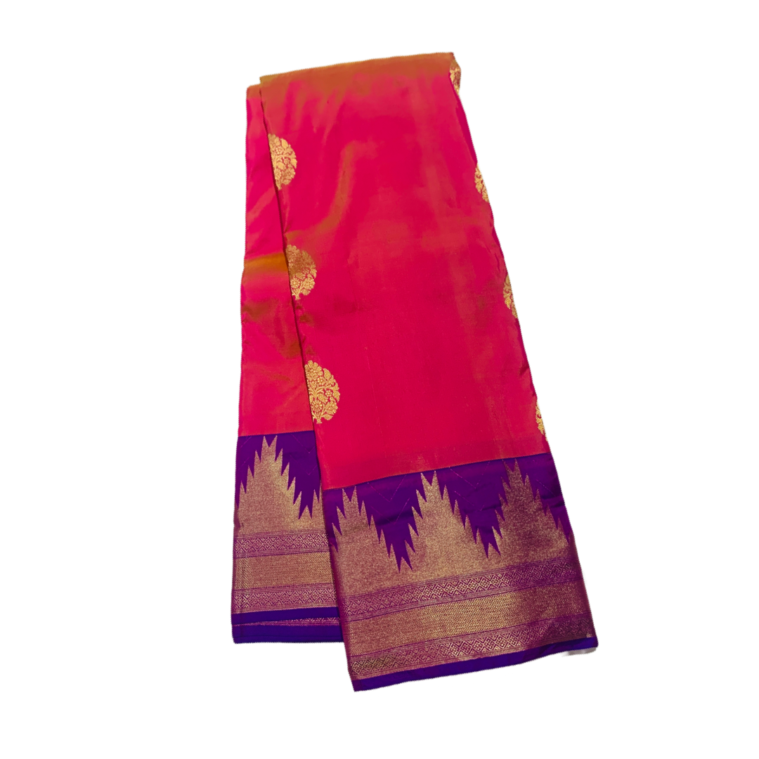 Pure Kachipuram Silk Saree Baby Pink Colour