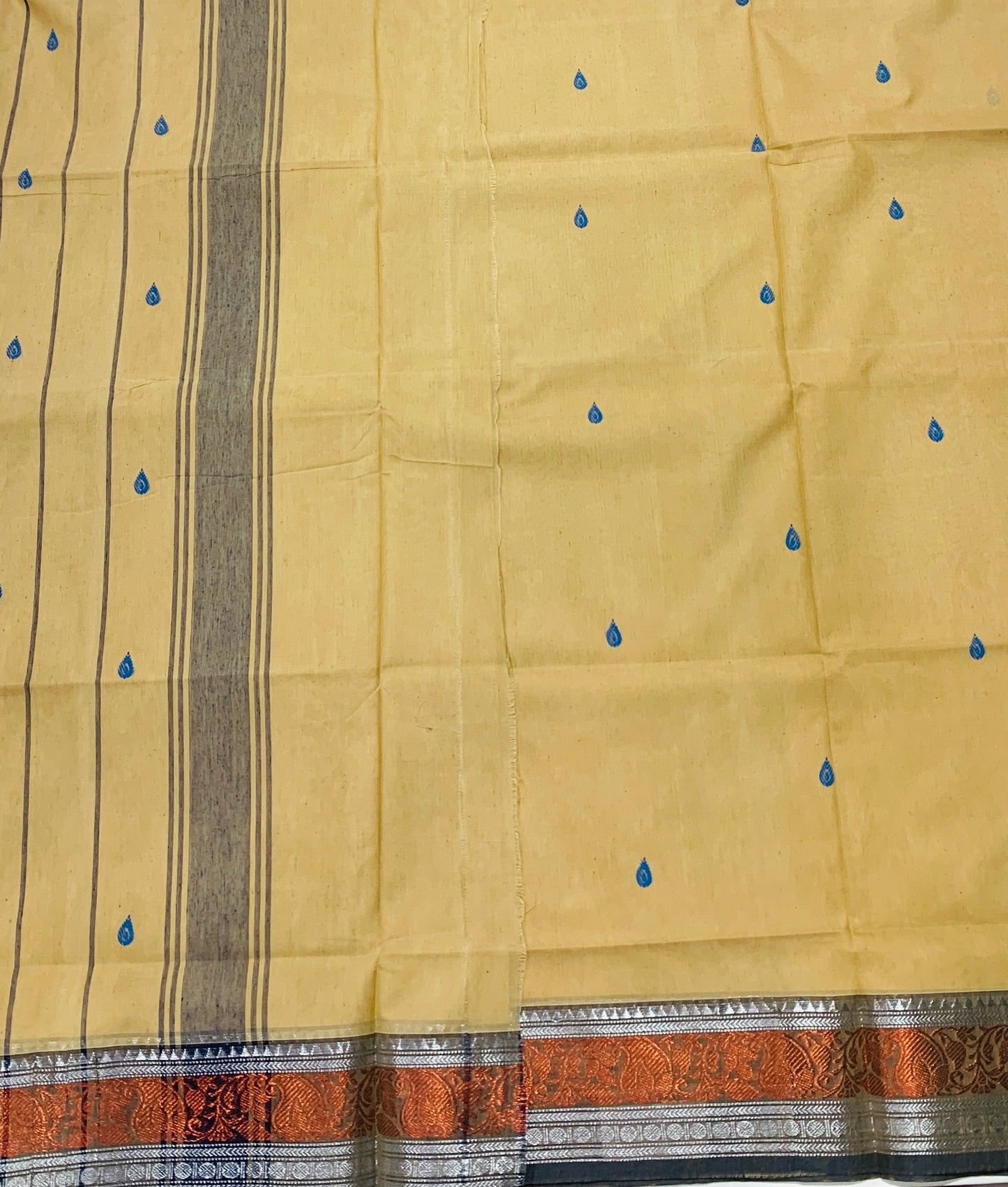 Chettinad Cotton Saree Biscuit Colour