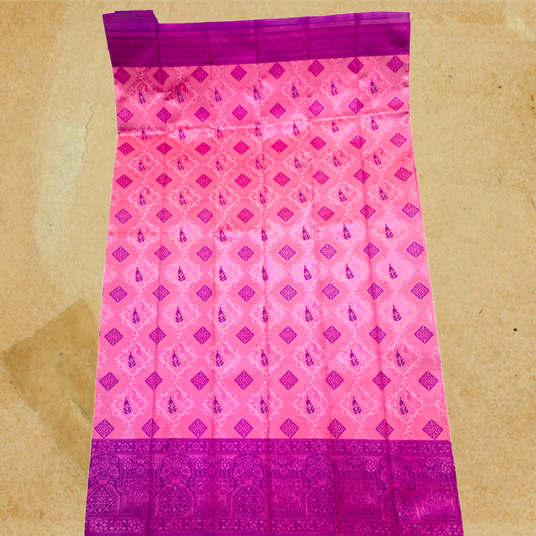 Art Silk Saree Baby Pink Colour