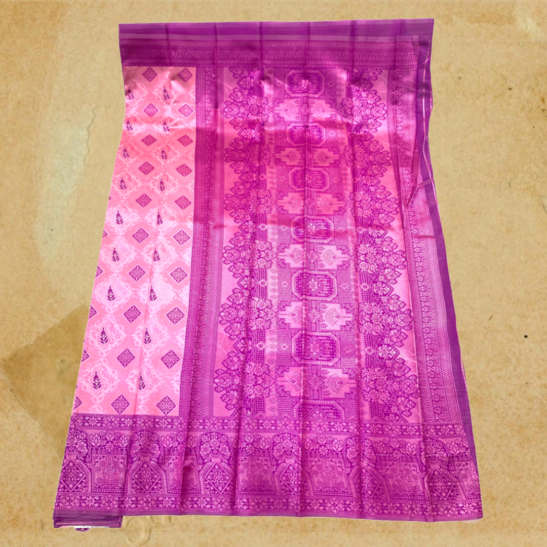 Art Silk Saree Baby Pink Colour