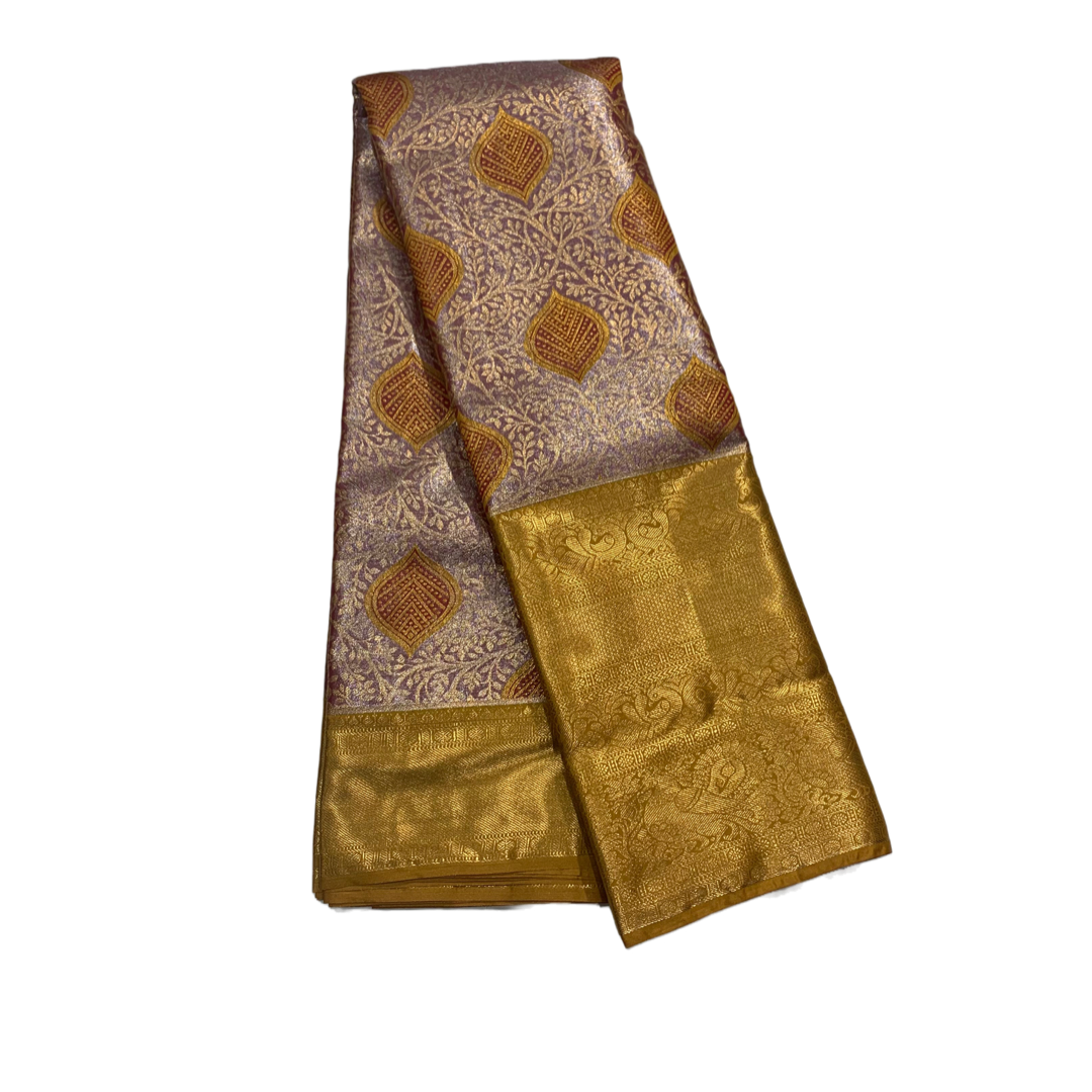 Vegan Silk Saree Honey Colour