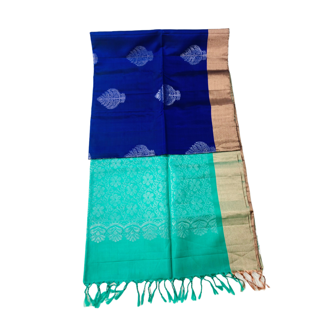 Soft Silk Saree with Navy Blue Colour