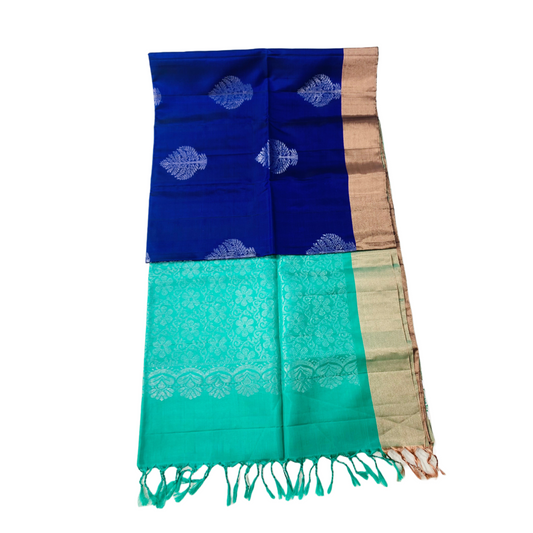 Soft Silk Saree with Navy Blue Colour