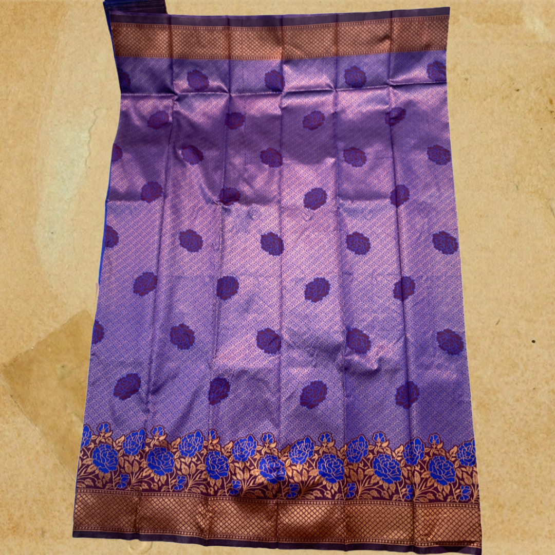 Art Silk Saree Blue Colour