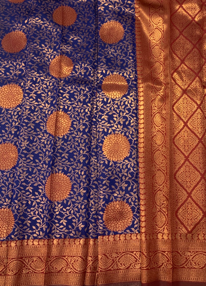 Art Silk Saree Blue Colour