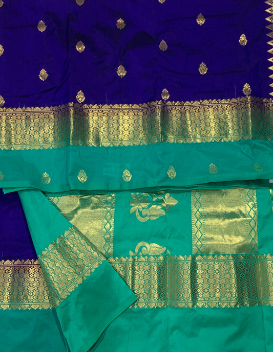 Pure Kanchipuram Silk Violet Colour