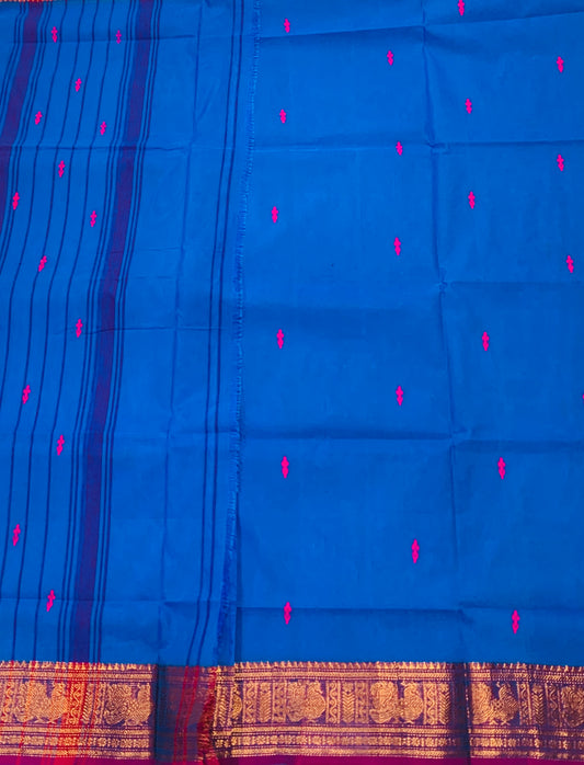 Chettinad cotton Saree Ink Blue