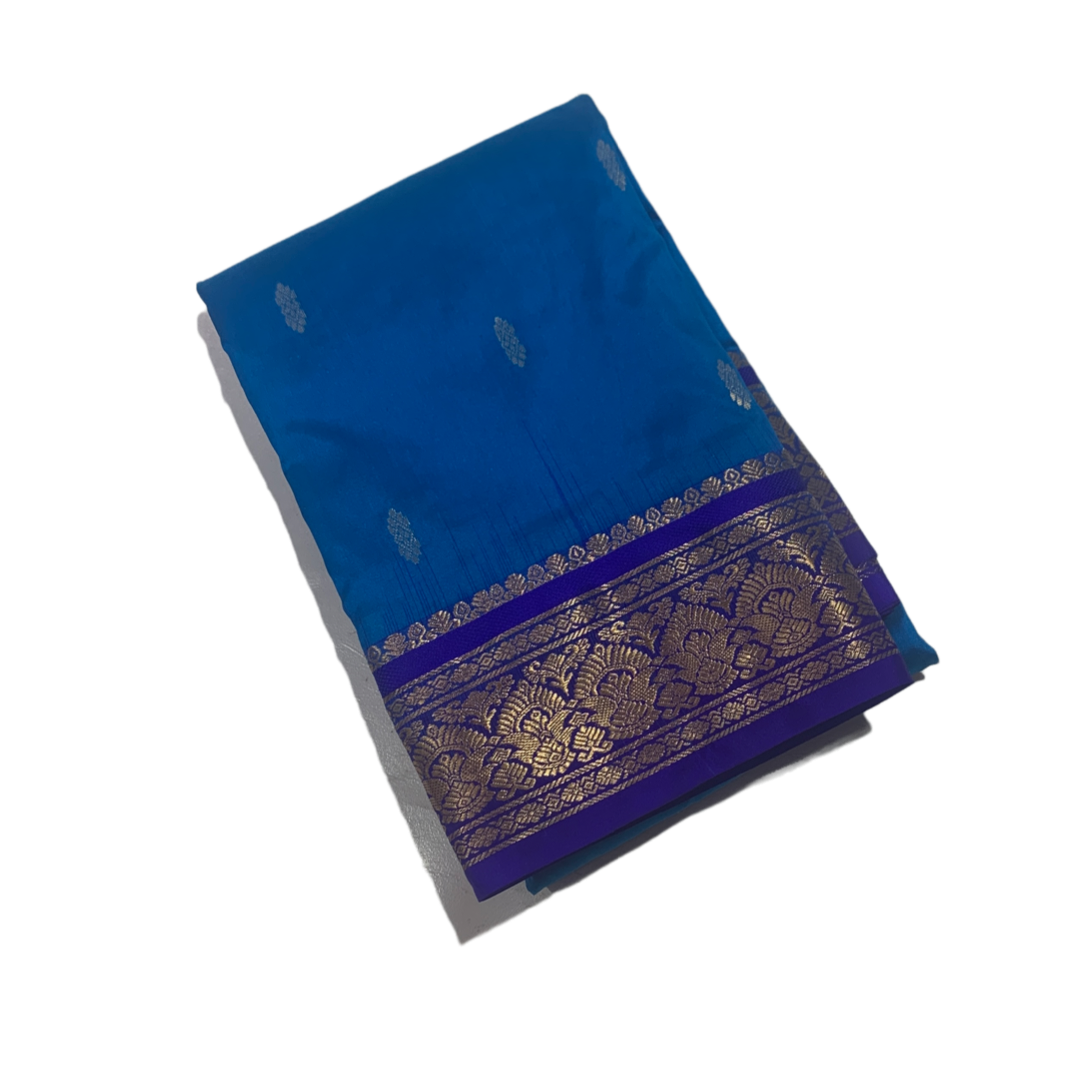 Pure Kanchipuram Silk Blue Colour