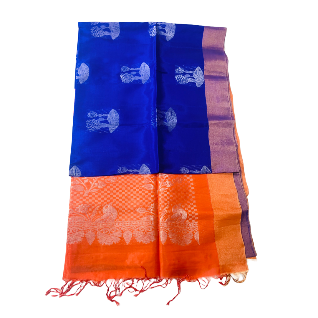 Soft Silk Saree Blue Colour