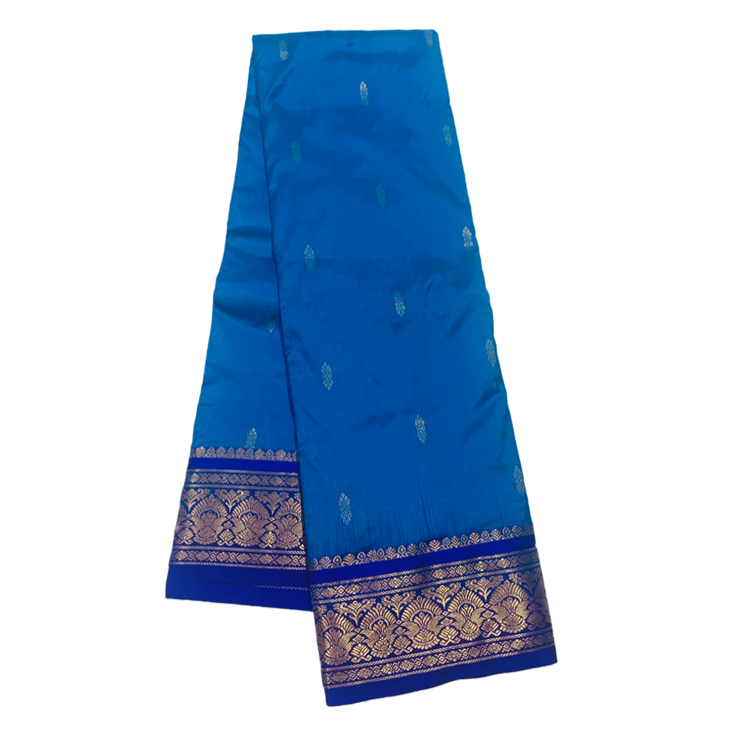 Pure Kanchipuram Silk Blue Colour