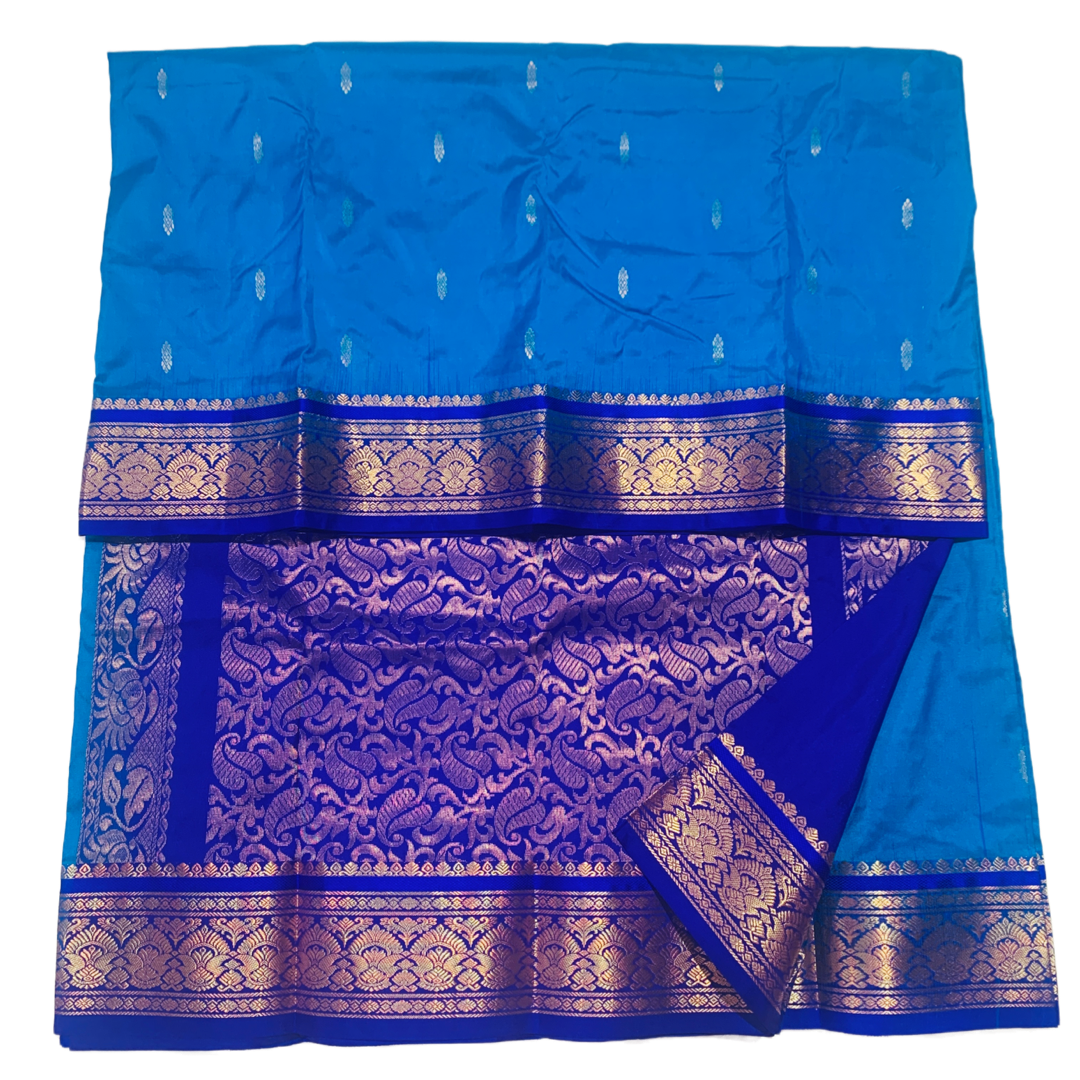 Pure Kanchipuram Silk Blue Colour