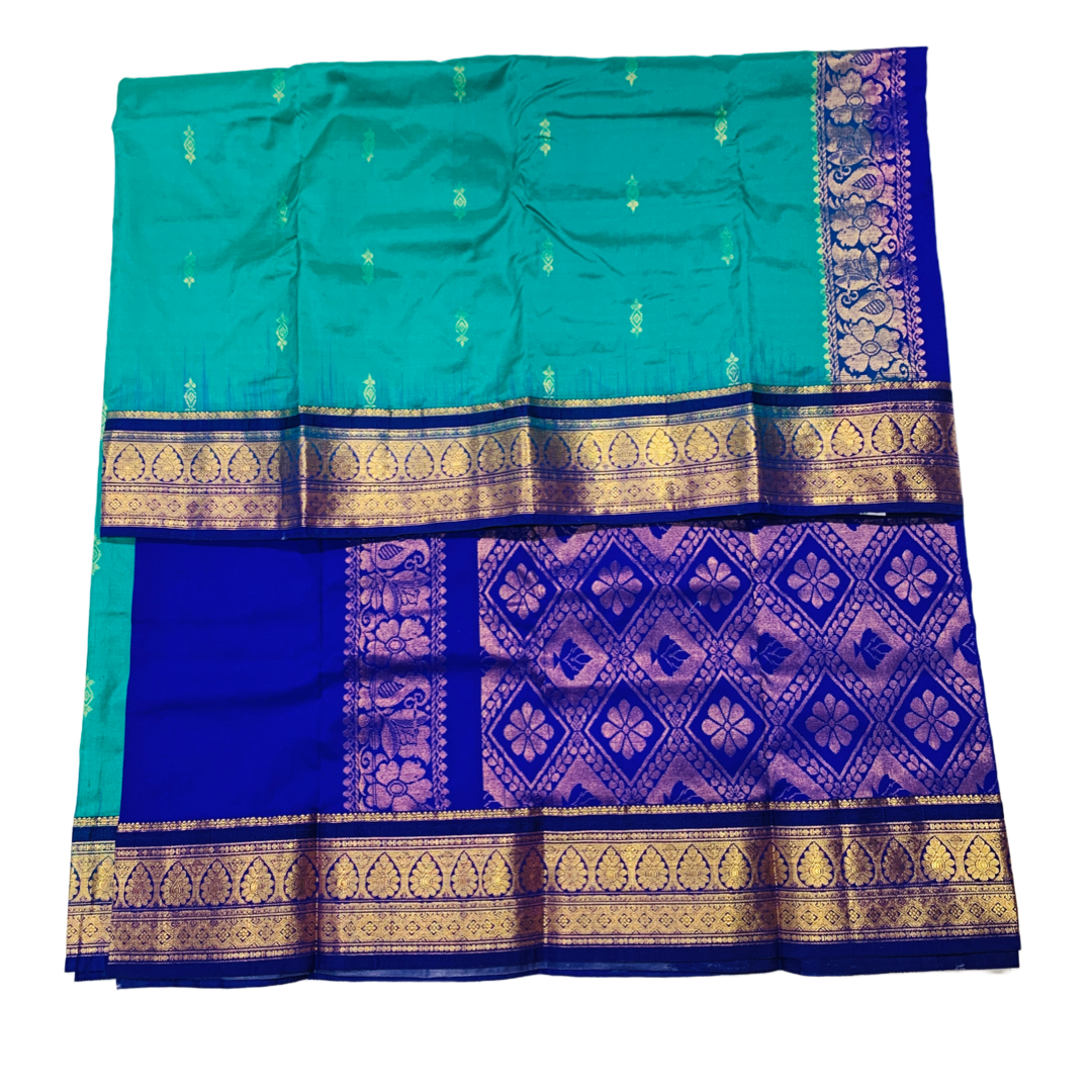 Pure Kanchipuram Silk Rama Blue Colour