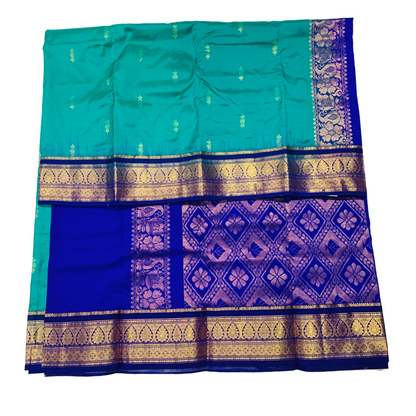 Pure Kanchipuram Silk Rama Blue Colour