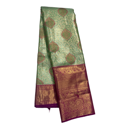 Vegan Silk Saree Pista Green Colour