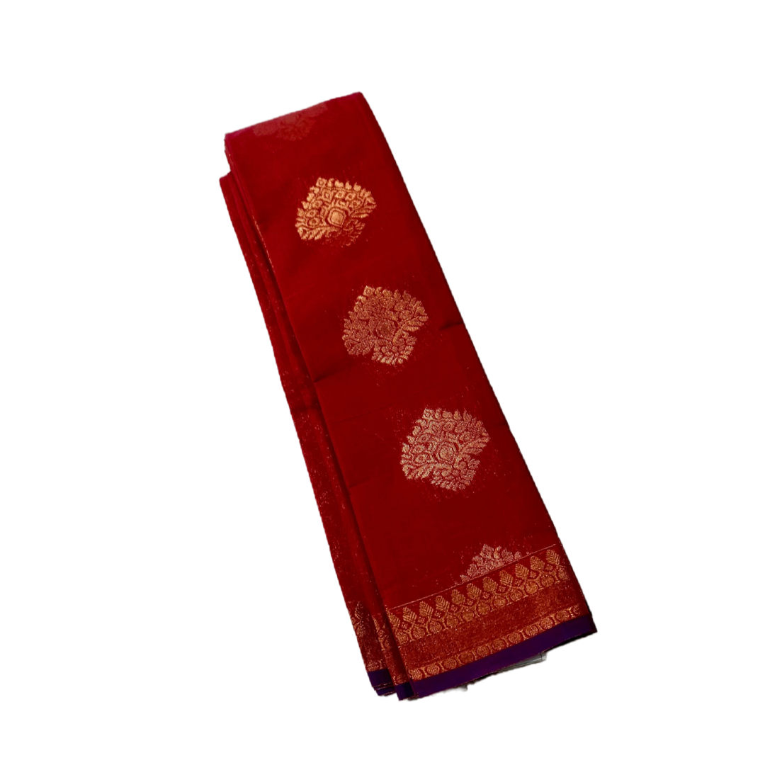 Maroon shade silk cotton Saree