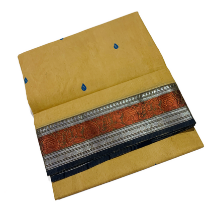 Chettinad Cotton Saree Biscuit Colour