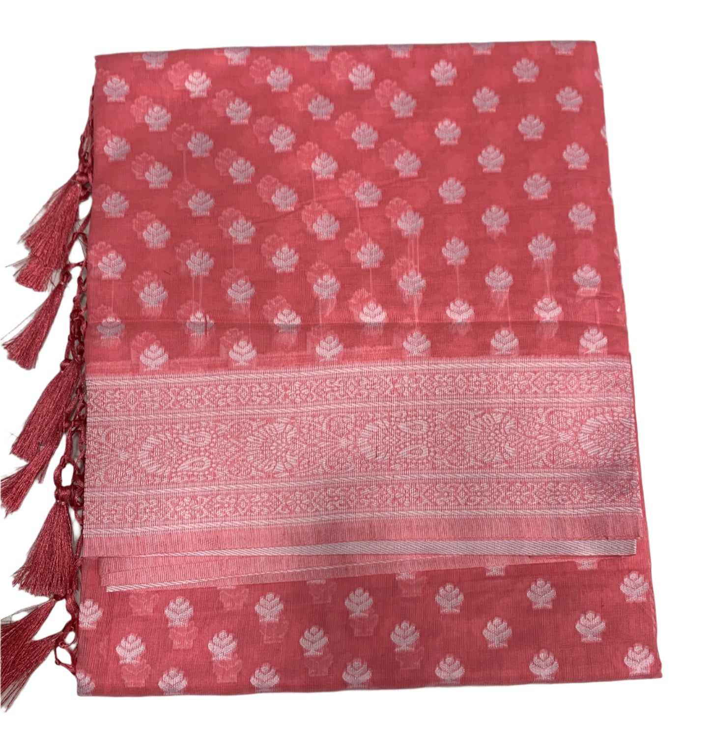 Banaras Katan Saree Tomato Colour with Katan Work Border