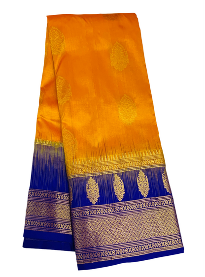 Pure Kanchipuram Silk Yellow Colour