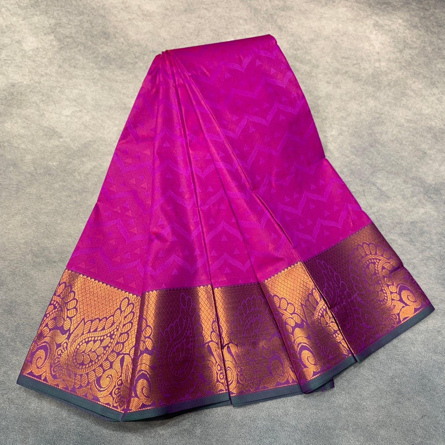 Synthetic Cotton Saree Pink Colour with Copper Border