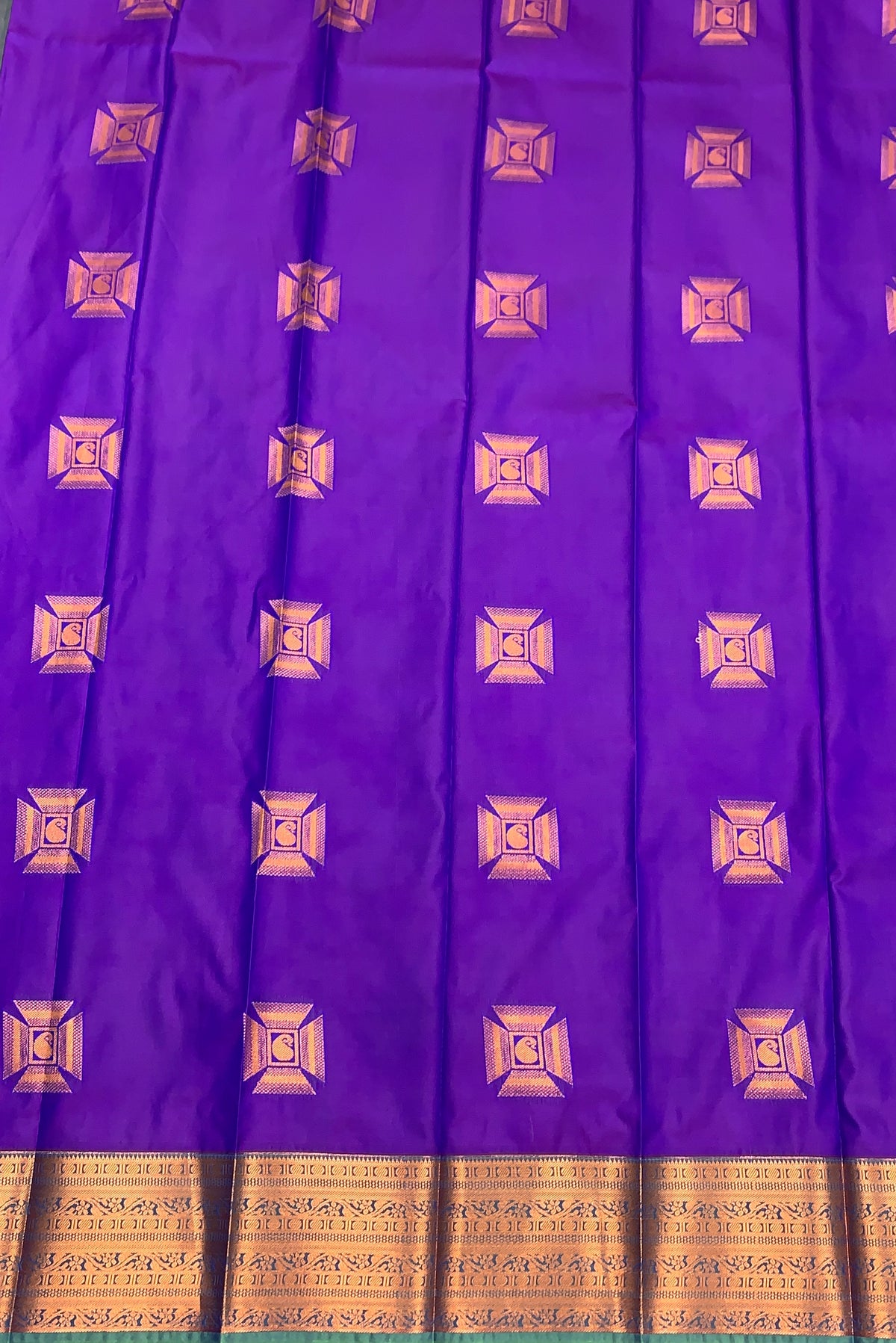 Soft Silk Casual Saree Purple Colour with Green Colour Border