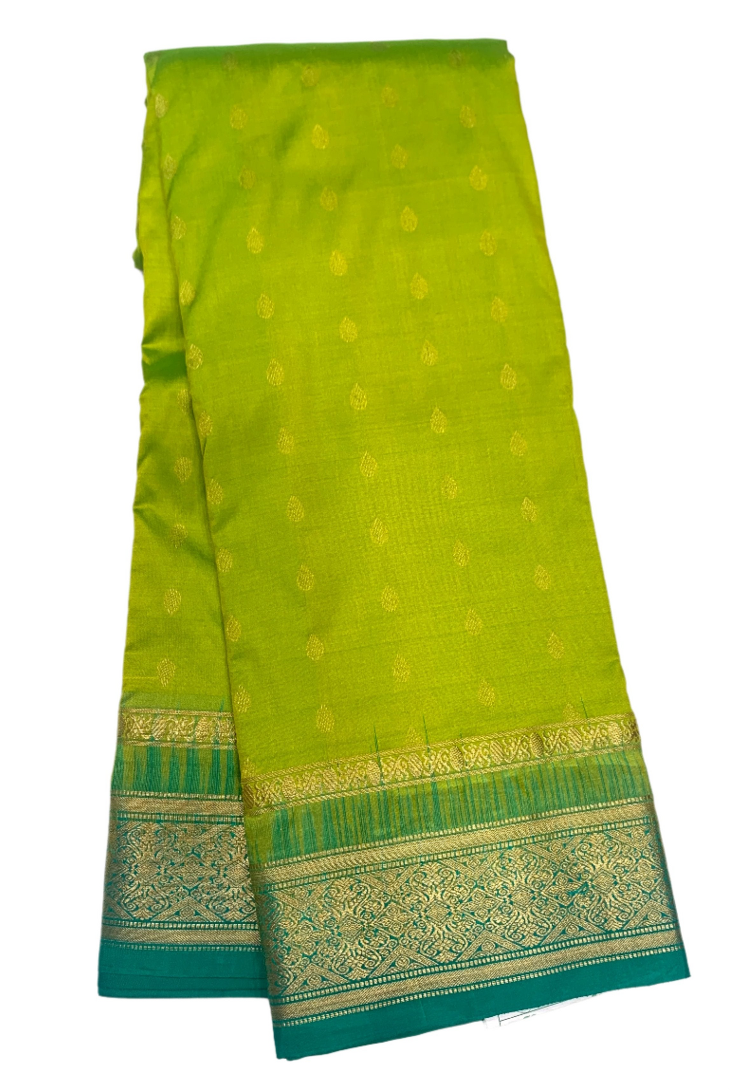 Pure Kanchipuram Silk Saree Light Green shade with Rama Green Border