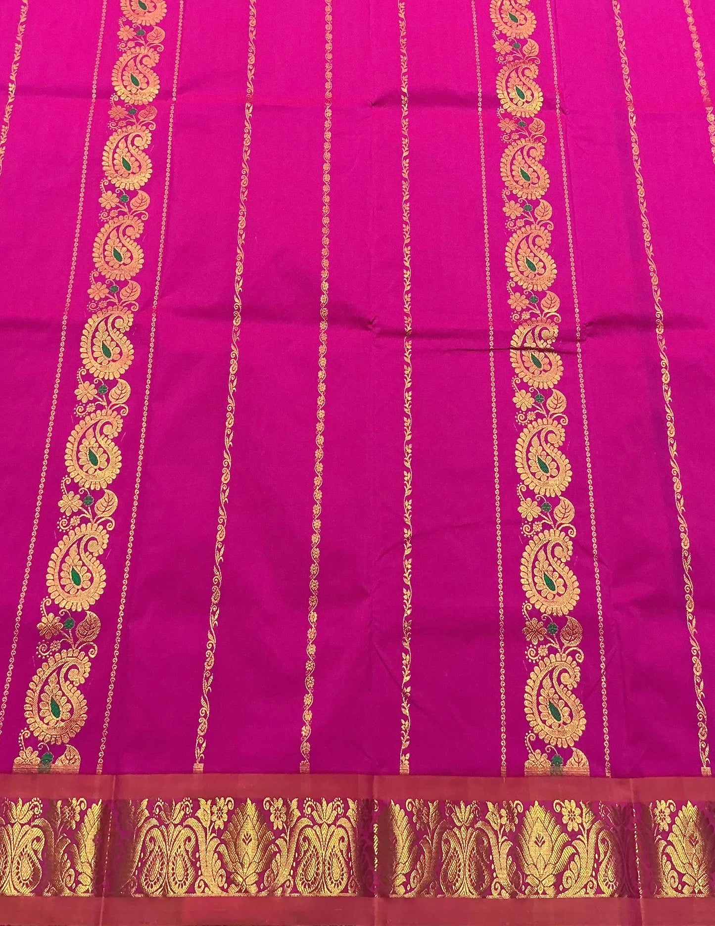 Pink Shade Semi silk Kids Pattu Pavadai with Contrast border for age 5 to 10