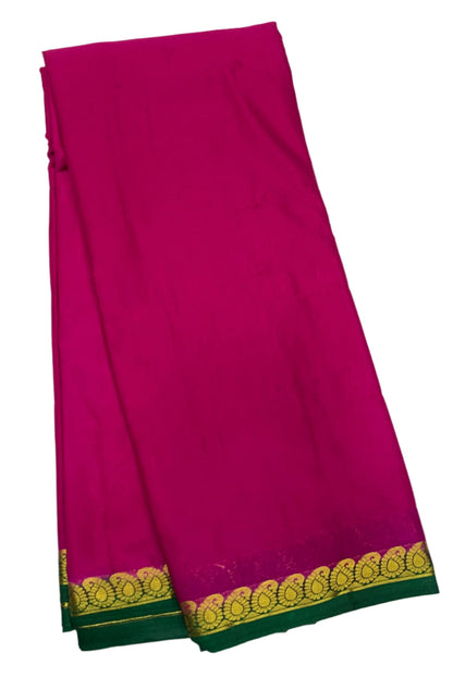 Crepe Saree Pink Colour with Mango Design Border