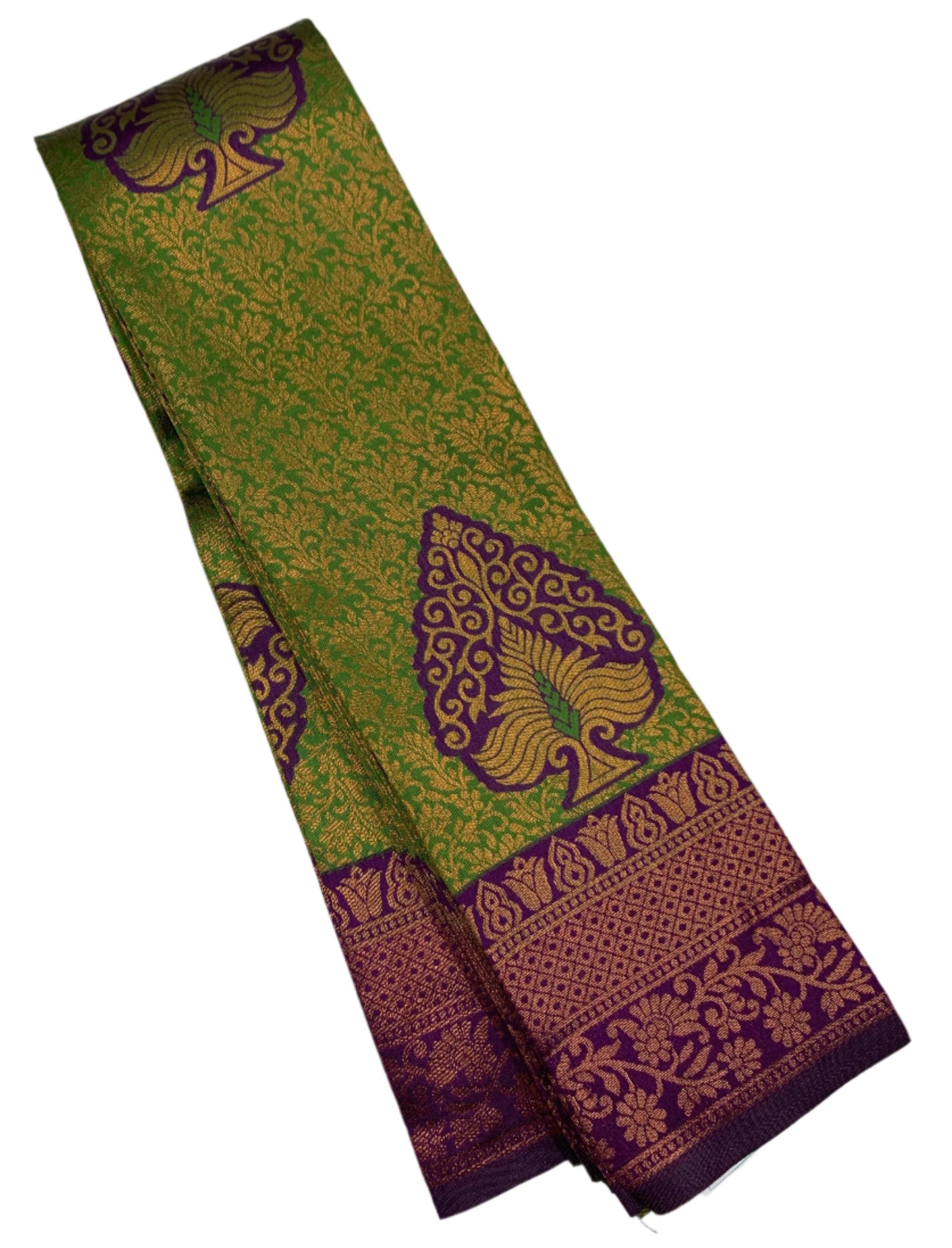 Art Silk Saree Green Colour with Magenta Border