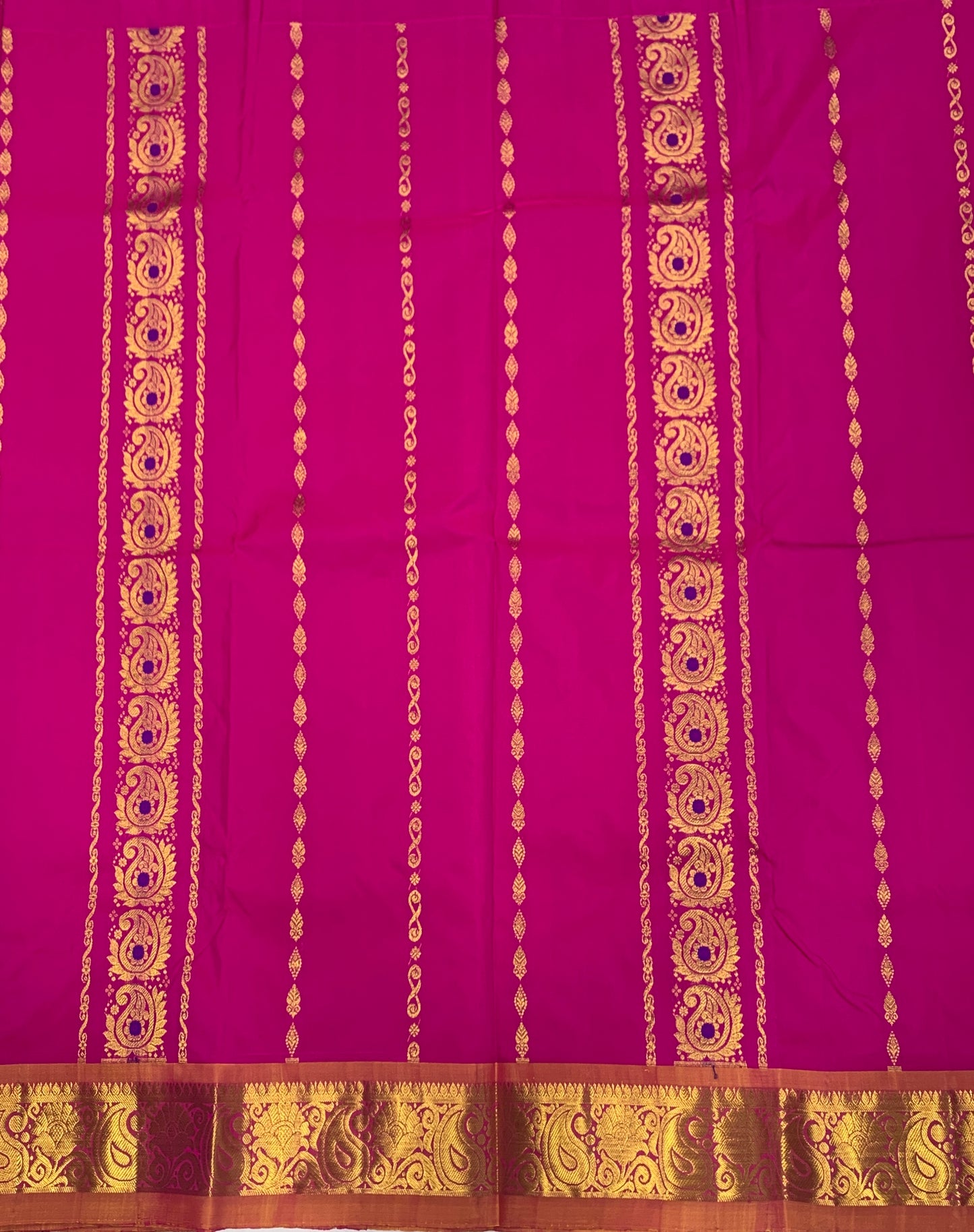 Pink shade Semi silk Kids Pattu Pavadai with Contrast border for age 5 to 10