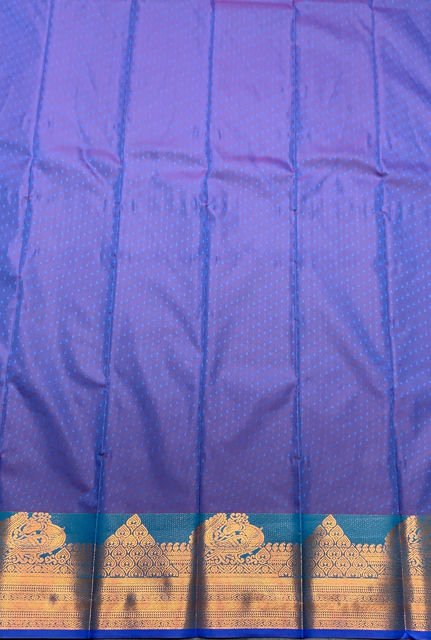Synthetic Cotton Saree Lavender Colour with Copper Border