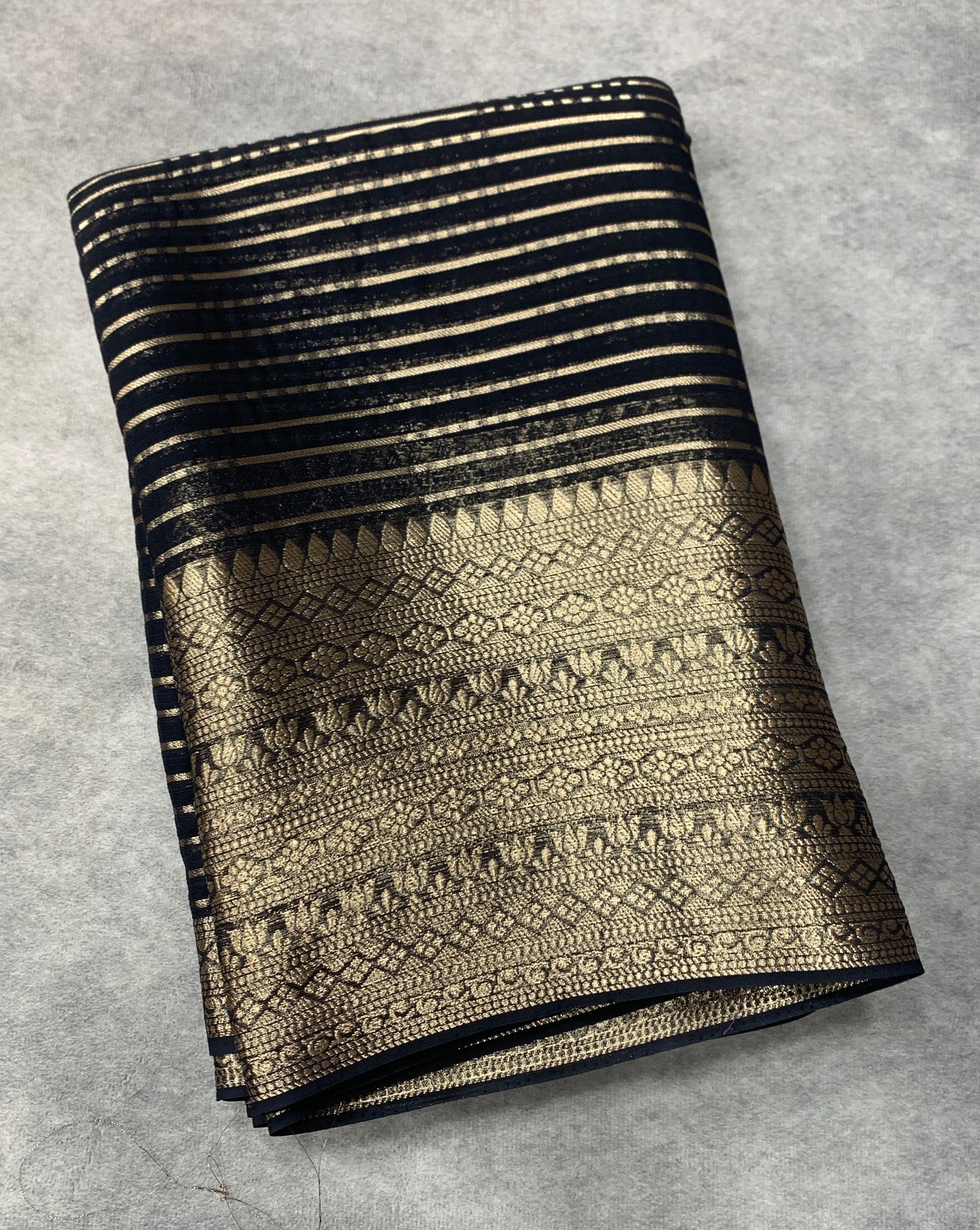 Georgette Saree Block Colour with Sliver Floral Design Border