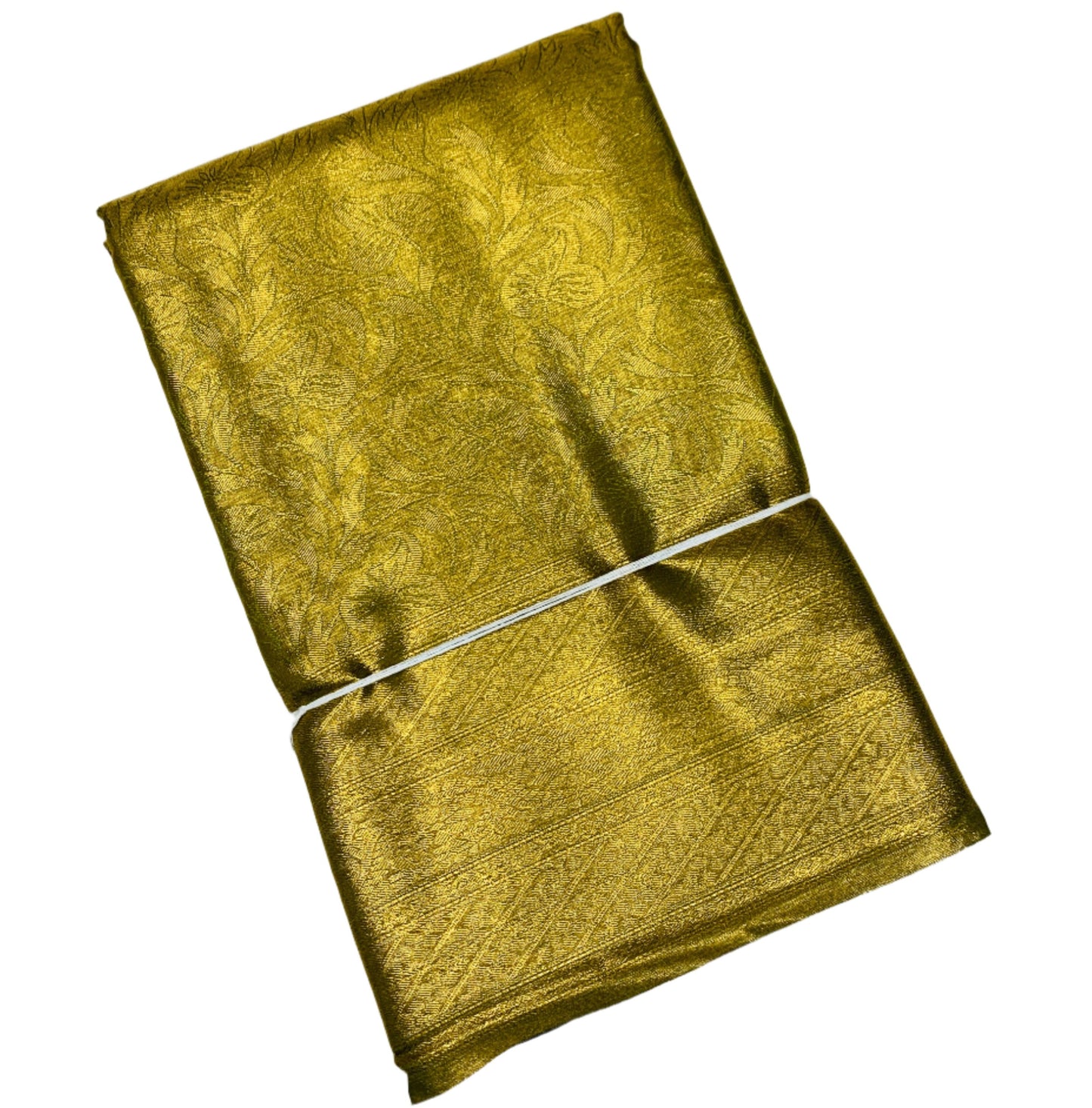 Olive Green Shade Soft Kanchi Tissue Pattu Saree with Self Border