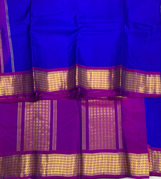 Pure Kanchipuram Silk Saree Blue Colour