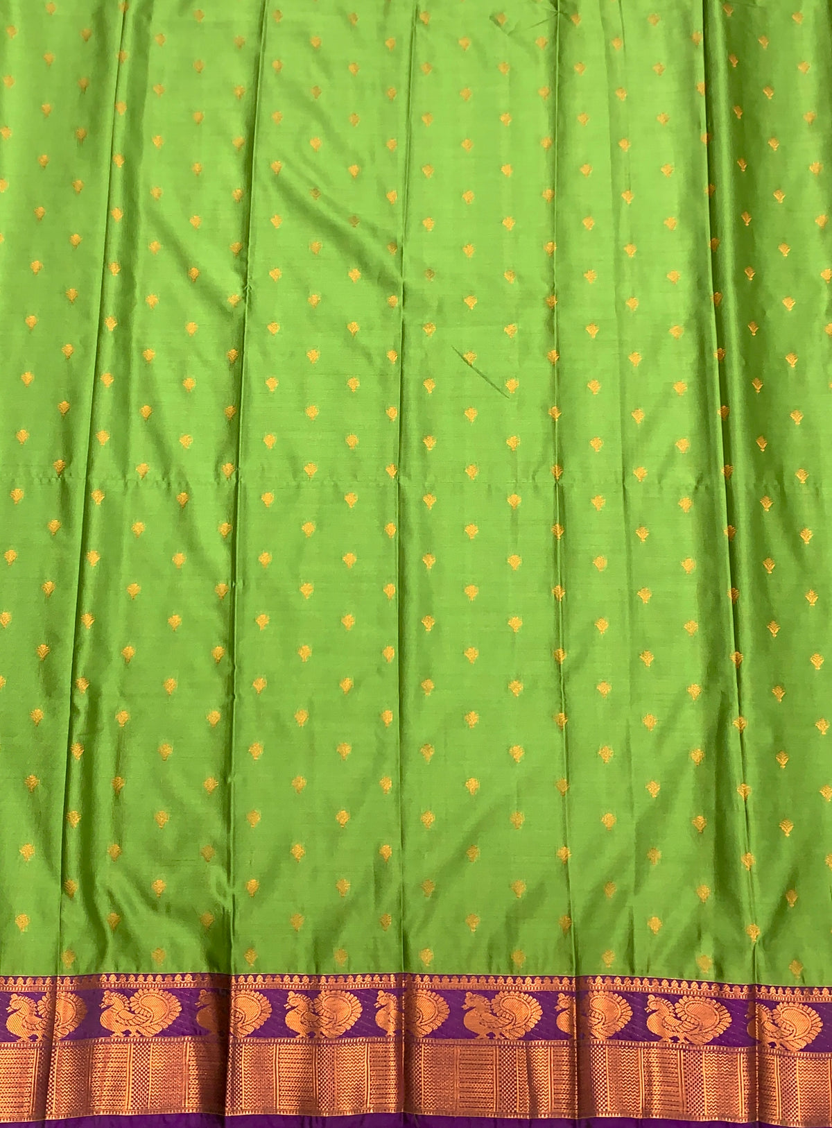 Soft Silk Casual Saree Olive Green with Magenta Colour Border