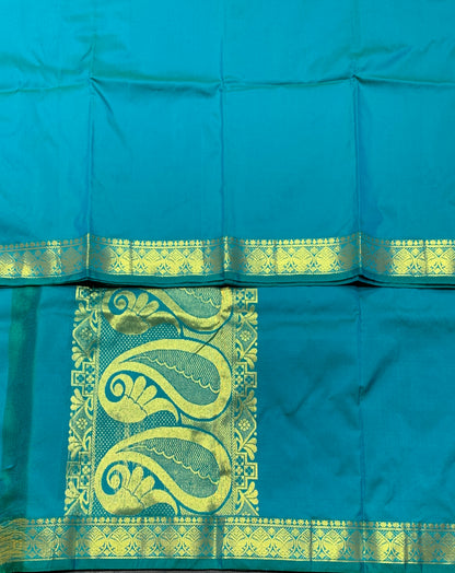 Rama Blue Colour Half Saree Shawl