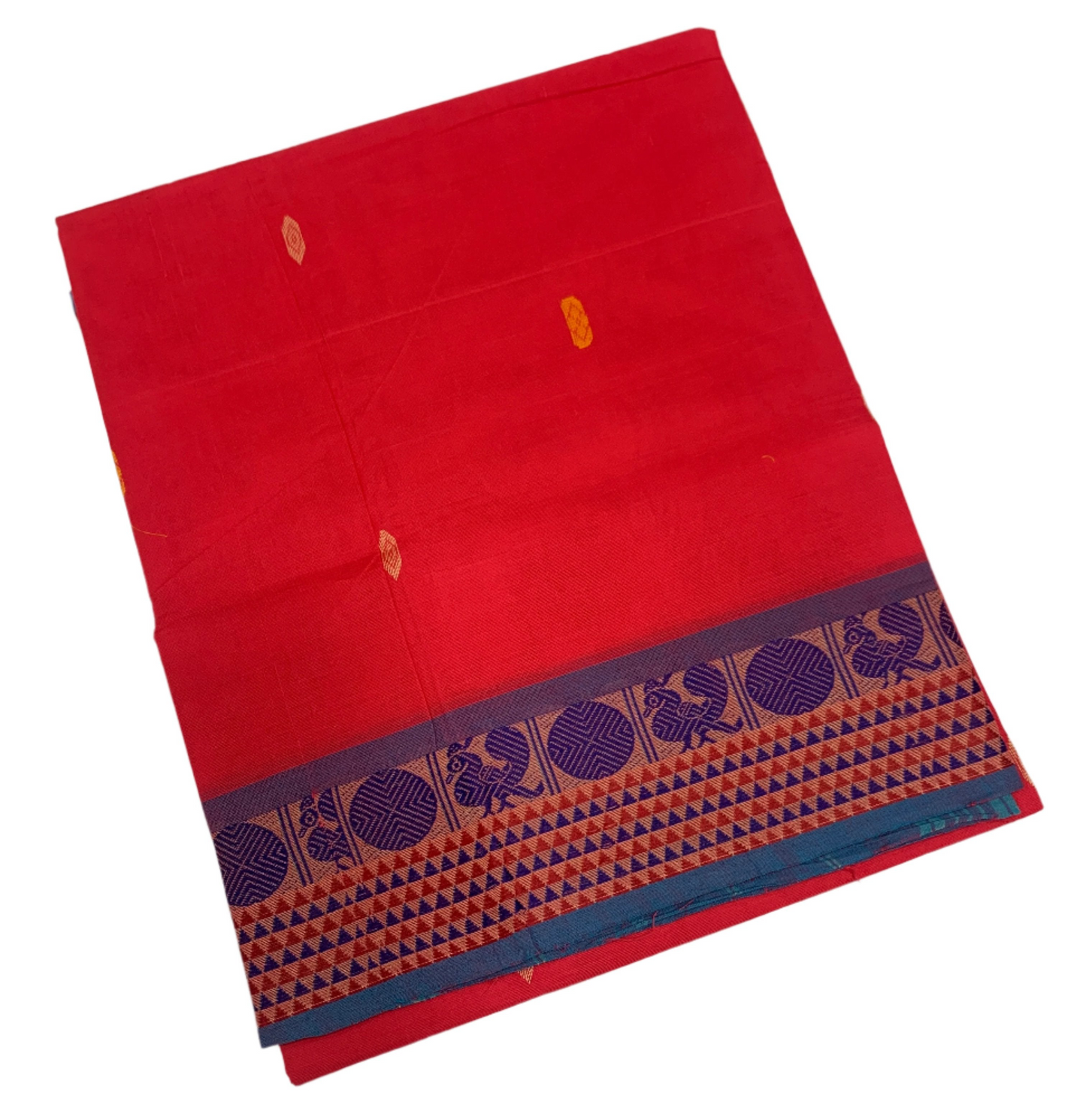 Chettinad Cotton Saree Pink Shade with Blue Border